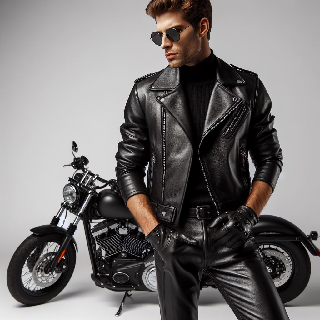 ropa cuero moto hombre